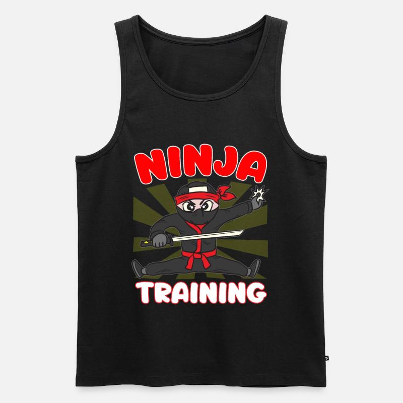NINJA IN TRAINING - Männer Premium Bio Tank Top - Schwarz
