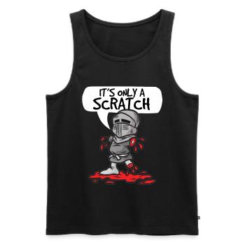 ITS ONLY A SCRATCH Ritter mit Fleischwunde Humor - Männer Premium Bio Tank Top - Schwarz - Vorne - AI Model Male 178 light (178cm)