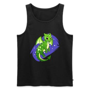 Sweet green baby dragon kids cartoon humor - Men's Premium Organic Tank Top - black - Front - Michal (187cm)