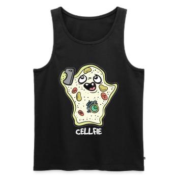 CELLFIE Cellule génétique DNA Humour - Débardeur bio Premium Homme - noir - Devant - AI Model Male 178 light (178cm)