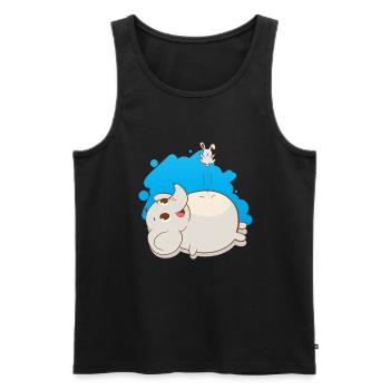 Springende Maus auf Elefant - Männer Premium Bio Tank Top - Schwarz - Vorne - AI Model Male 178 light (178cm)