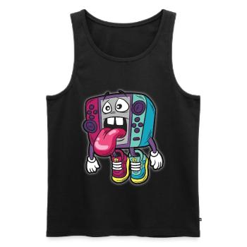 Gamer humor Funny cartoon comic controller - Men's Premium Organic Tank Top - black - Front - AI Model Male 178 light (178cm)