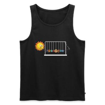 Children sun planet planets Newton pendulum Pluto - Men's Premium Organic Tank Top - black - Front - AI Model Male 178 light (178cm)