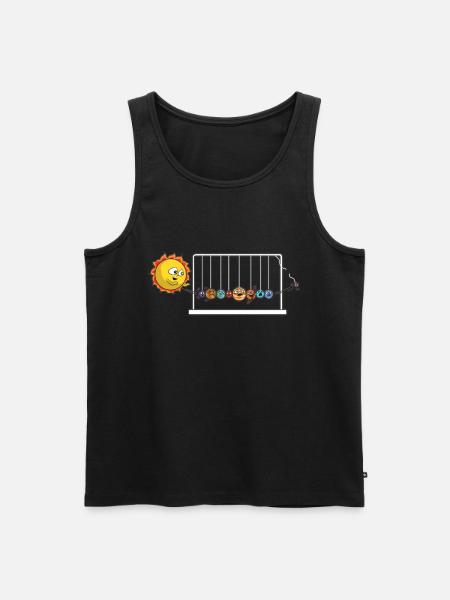 Children sun planet planets Newton pendulum Pluto - Men's Premium Organic Tank Top - black