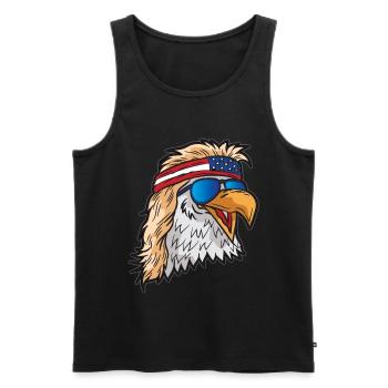 Pygargue à tête blanche américaine Patriot USA - Débardeur bio Premium Homme - noir - Devant - Michal (187cm)