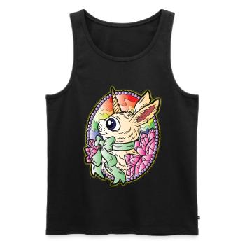Unicorn bunny easter jewels gems - Men's Premium Organic Tank Top - black - Front - AI Model Male 178 light (178cm)