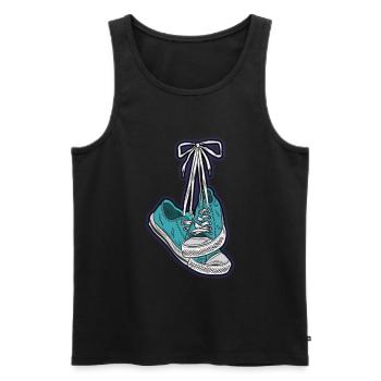 CHUCKS shoes knotted sneaker sneakers love - Men's Premium Organic Tank Top - black - Front - AI Model Male 178 light (178cm)