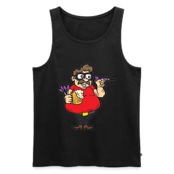 Bière et fléchettes - Débardeur bio Premium Homme - noir - Devant - Michal (187cm)