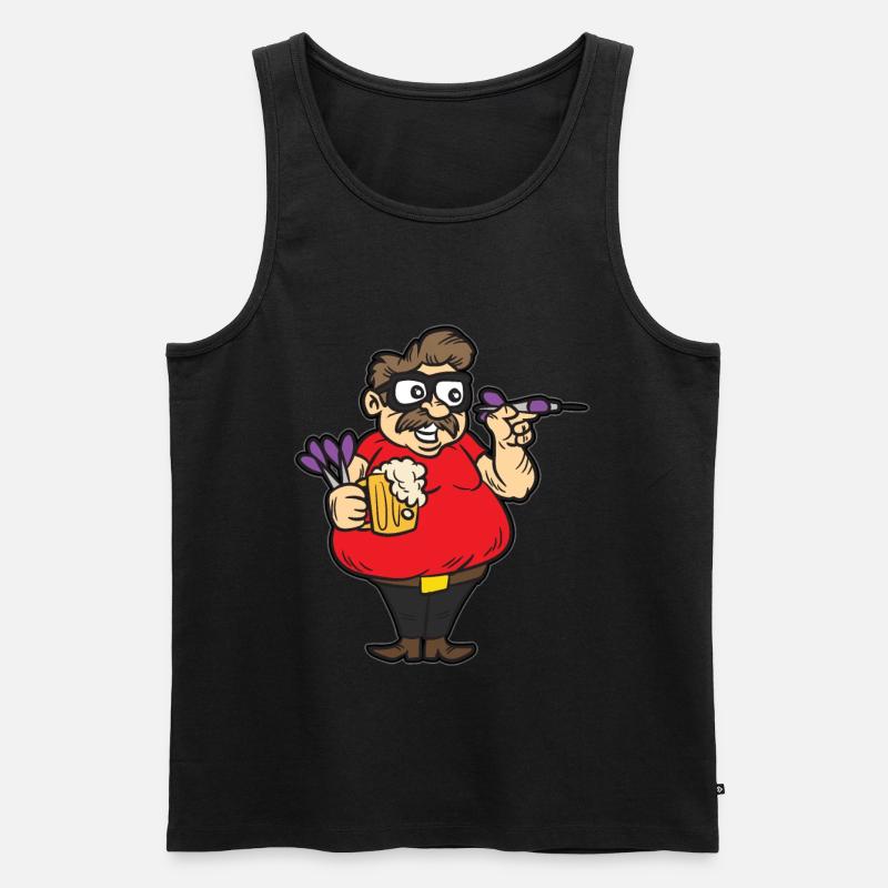 Bier und Darts - Männer Premium Bio Tank Top - Schwarz