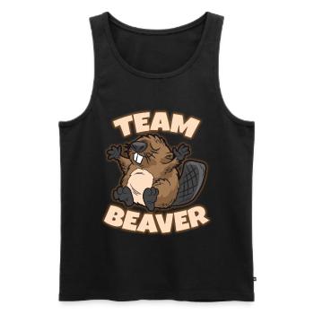 Team Beaver - Männer Premium Bio Tank Top - Schwarz - Vorne - AI Model Male 178 light (178cm)
