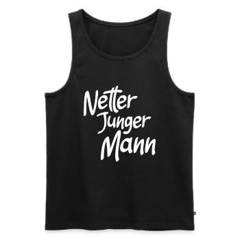 Netter junger Mann - lustiges Design für Männer - Männer Premium Bio Tank Top - Schwarz - Vorne - Michal (187cm)