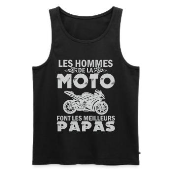 Les hommes de la moto font les meilleurs papas - Débardeur bio Premium Homme - noir - Devant - Michal (187cm)