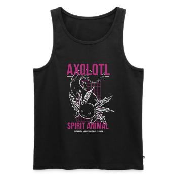 Axolotl is my Spirit Animal Amphibious Gift - Men's Premium Organic Tank Top - black - Front - Michal (187cm)