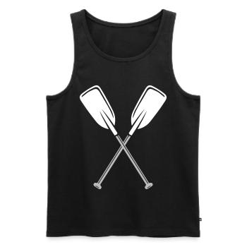 Gekreuzte Paddel - Farben editierbar - Männer Premium Bio Tank Top - Schwarz - Vorne - Michal (187cm)