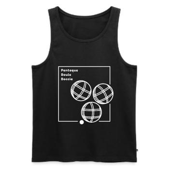 Pentaque Design Streetwear Boule Balls Association - Débardeur bio Premium Homme - noir - Devant - Michal (187cm)