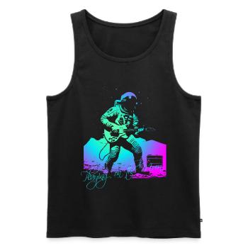 Playing On The Moon - Männer Premium Bio Tank Top - Schwarz - Vorne - AI Model Male 178 light (178cm)