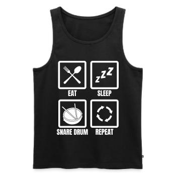 Drummer Schedule - Men's Premium Organic Tank Top - black - Front - AI Model Male 178 light (178cm)