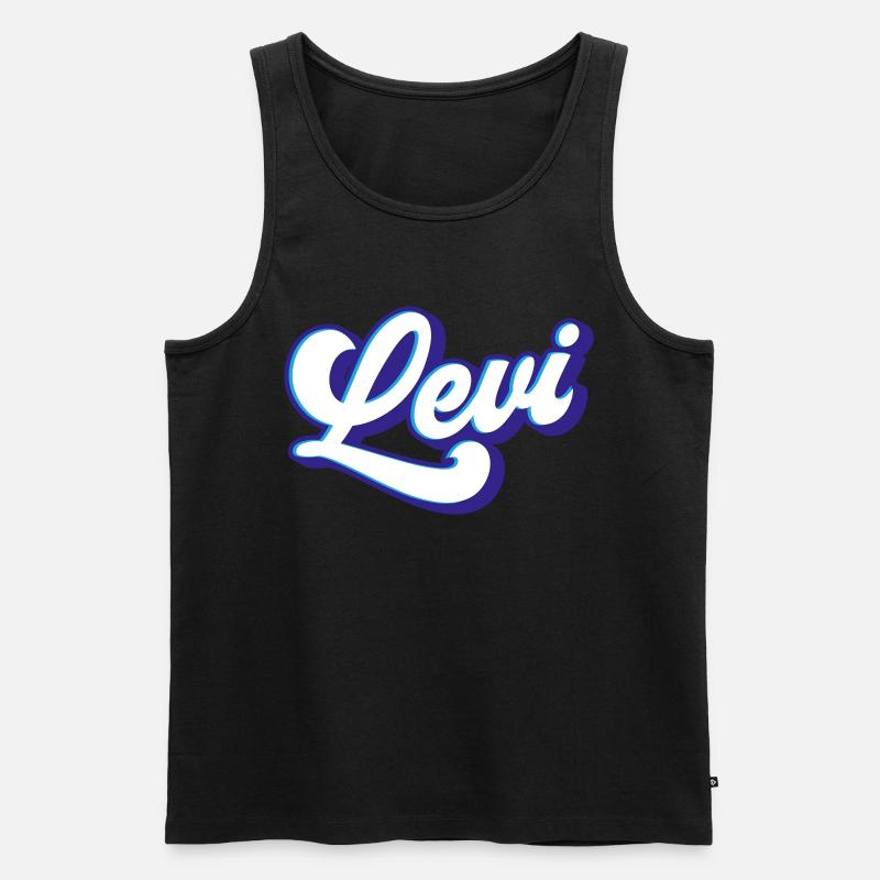 Levi | Farben änderbar - Männer Premium Bio Tank Top - Schwarz