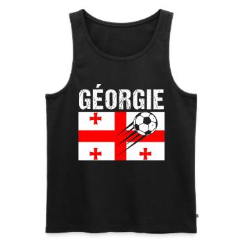 Georgia Flag Georgian Football Gift - Men's Premium Organic Tank Top - black - Front - Michal (187cm)