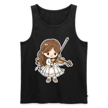 Violinistin Mädchen Cartoon - Männer Premium Bio Tank Top - Schwarz - Vorne - Michal (187cm)