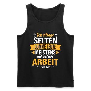 Funny saying for colleagues at work and office - Men's Premium Organic Tank Top - black - Front - AI Model Male 178 light (178cm)