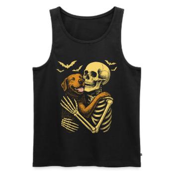 Skelett-Kuschel-Labrador-Retriever - Männer Premium Bio Tank Top - Schwarz - Vorne - Michal (187cm)