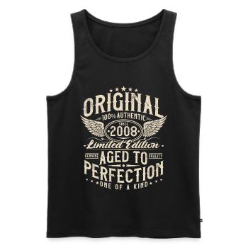 Original_2008_Jahrgang_Geburtstag_Geschenk_Retro - Men's Premium Organic Tank Top - black - Front - Michal (187cm)