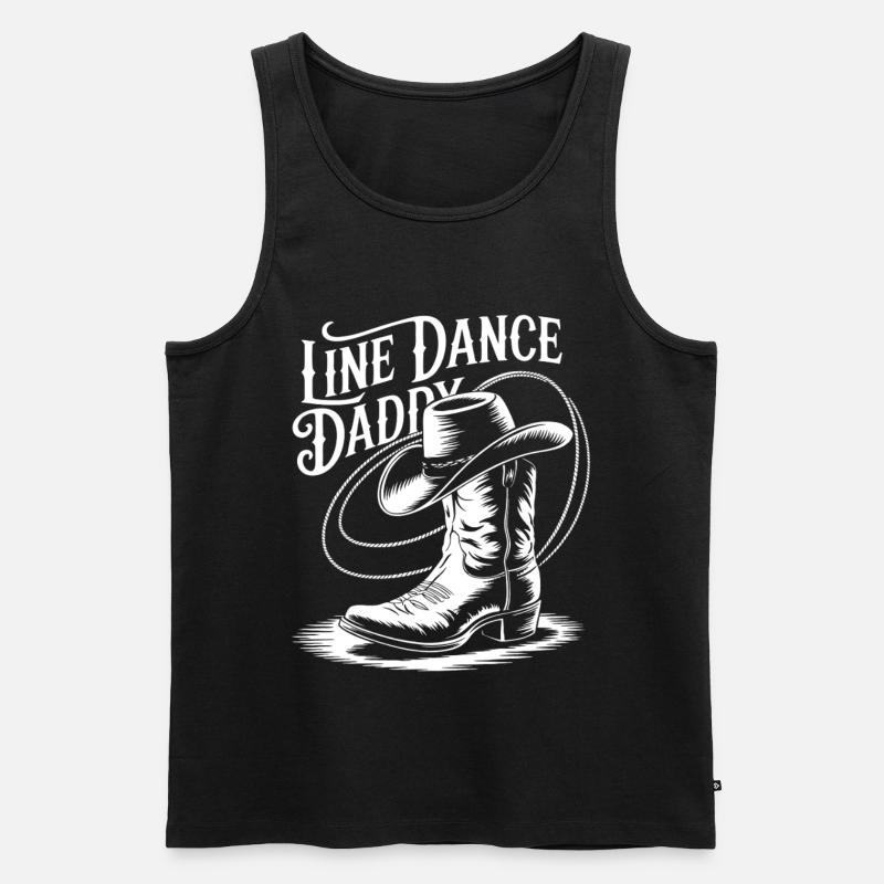 Line Dance Daddy Boots - Men's Premium Organic Tank Top - black