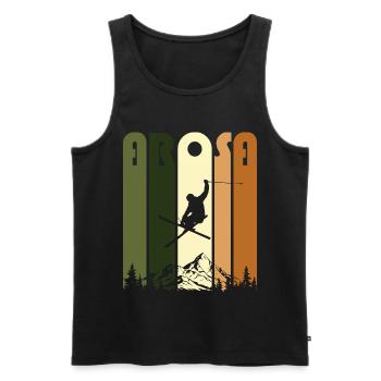 ArosaRetroGreen - Men's Premium Organic Tank Top - black - Front - Michal (187cm)