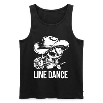 Skeleton with cowboy hat and rose - Men's Premium Organic Tank Top - black - Front - Michal (187cm)