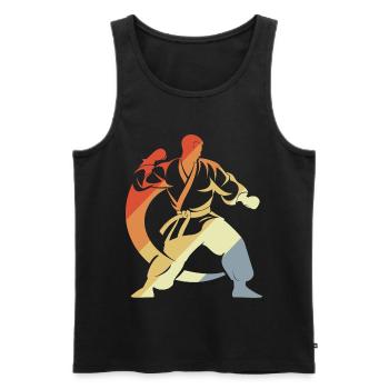 Karateka Sketch - Men's Premium Organic Tank Top - black - Front - AI Model Male 178 light (178cm)