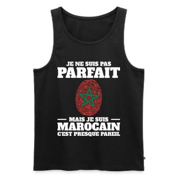 Je Suis Marocain Homme Maroc ADN - Débardeur bio Premium Homme - noir - Devant - AI Model Male 178 light (178cm)