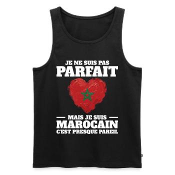 Je Suis Marocain Homme Maroc - Débardeur bio Premium Homme - noir - Devant - AI Model Male 178 light (178cm)