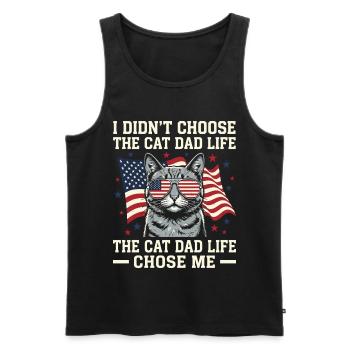 I Didn't Choose The Cat Dad Life Father - Men's Premium Organic Tank Top - black - Front - AI Model Male 178 light (178cm)