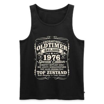Oldtimer 1976 Baujahr 50. Geburtstag Geschenk - Männer Premium Bio Tank Top - Schwarz - Vorne - AI Model Male 178 light (178cm)