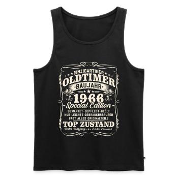 60. Geburtstag 1966 Oldtimer Geschenk Retro - Männer Premium Bio Tank Top - Schwarz - Vorne - AI Model Male 178 light (178cm)