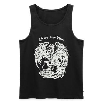 Phoenix Rising – Pure White - Men's Premium Organic Tank Top - black - Front - AI Model Male 178 light (178cm)