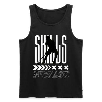 Skills  Floorball  - Männer Premium Bio Tank Top - Schwarz - Vorne - AI Model Male 178 light (178cm)