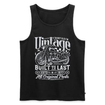 1977 Vintage Birthday Vintage Motorcycle Gift - Men's Premium Organic Tank Top - black - Front - Michal (187cm)