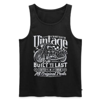 1956 Vintage Birthday Vintage Motorcycle Gift - Men's Premium Organic Tank Top - black - Front - Michal (187cm)