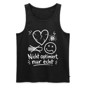 Nicht Optimiert Nur Echt - Männer Premium Bio Tank Top - Schwarz - Vorne - Michal (187cm)