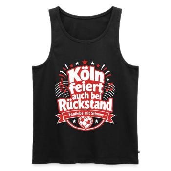 Köln feiert auch bei Rückstand - Männer Premium Bio Tank Top - Schwarz - Vorne - Michal (187cm)