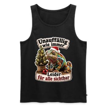 Chamäleon mit missglückter Tarnmission - Männer Premium Bio Tank Top - Schwarz - Vorne - Michal (187cm)