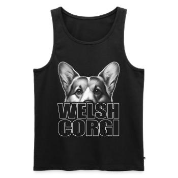 welsh_corgi_Font_Fashion - Männer Premium Bio Tank Top - Schwarz - Vorne - Michal (187cm)