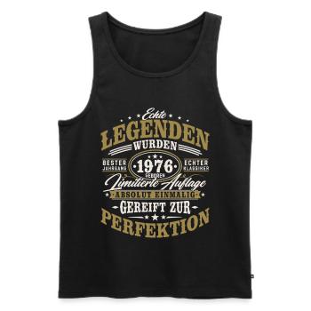 1976 Jahrgang geboren Geburtstag Vintage Geschenk - Männer Premium Bio Tank Top - Schwarz - Vorne - Michal (187cm)