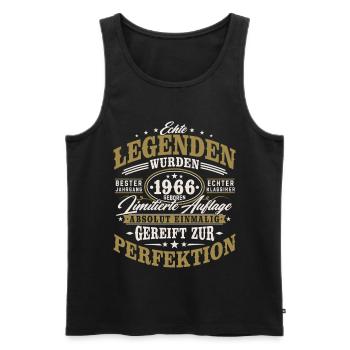 1966 Jahrgang geboren Geburtstag Vintage Geschenk - Männer Premium Bio Tank Top - Schwarz - Vorne - Michal (187cm)