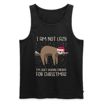 Faultier Weihnachten Sloth energy Geschenk - Männer Premium Bio Tank Top - Schwarz - Vorne - Michal (187cm)