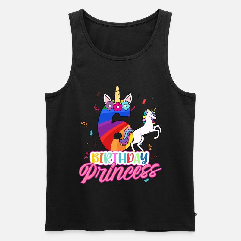 6. Geburtstag Mädchen - Männer Premium Bio Tank Top - Schwarz