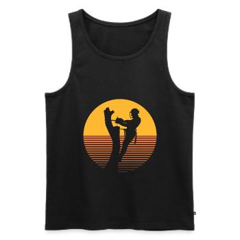 Funny Chainsaw Arborist Gift - Men's Premium Organic Tank Top - black - Front - Michal (187cm)