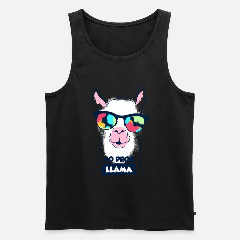 Lama - Männer Premium Bio Tank Top - Schwarz